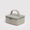 sage and white vertical stripe small cosmetic bag
