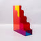 right side of red, pink, yellow and blue acrylic wavy file folder holder