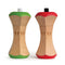 set of two wooden salt and pepper grinder in red and green