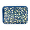 navy trinket tray with white flower print