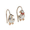 gold goose dangle earrings