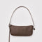brown recycled leather pochette bag