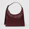 mahogany recycled leather shoulder bag with silver charm clasp