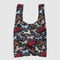 black standard baggu with colorful horse cut-out print