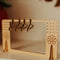 wooden cutout stud and dangle earring holder with removable little hangers