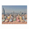 completed 1000 piece puzzle with dogs sitting on beach lounge chairs on top of a building in NYC