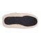 bottom view of cream fuzzy slip-on slippers
