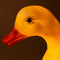 up close of white duck shaped lamp