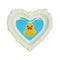 white heart shaped dish with rubber ducky design