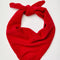 tied red knit triangle essential scarf