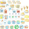 40 milk themed holographic stickers
