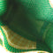 green interior of yellow and white plaid tote bag