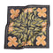 black square cotton bandana with colorful peach poppy flower print
