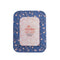 blue fabric 4x5 picture frame with light pink posey print