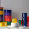 colorful mugs and plates