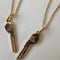 gold set of two best friends key necklace