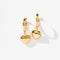 gold hoop earrings with detachable dainty heart charm