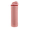 mauve pink 24 oz water bottle with two straw and chug options