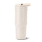 back view of cream 32oz water bottle with strap on the top