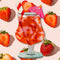 strawberry daiquiri drink hair claw on a strawberry background