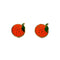 dainty orange shaped stud enamel earrings