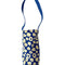 royal blue wine tote with abstract cream floral print