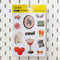 hanging cool sticker sheet with cats, tomatoes, martini, horse picture and flower print