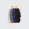 packaged set of 5 satin midnight blue thin hair scrunchies