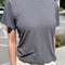 Bo Linen Blend Tee - Charcoal