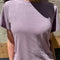 lavender linen blend relaxed fit t-shirt