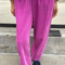 model wearing lilac pink corduroy arc pants