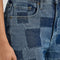 up close of patchwork denim