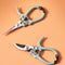 two stainless steel garden shears with sage handles
