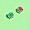 set of two mint candy (one green, one red) mini hair claws