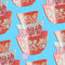 several pink and white stacked 'pyrex' bowl inspired hair claws