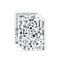 black and white stickers of zine kit
