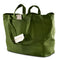side view of sage green cotton tote bag