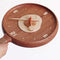 model holding wooden frying pan with egg center wall clock