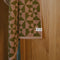 olive green and muted pink flower geometric bath towel