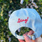 back view of dad hat with red cursive red 'Bing!' above adjustable strap