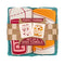 two dish towel set: wine themed and cheese themed