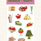 packaged two sticker sheets with colorful retro dessert designs