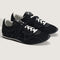 black vans super low pro trainer sneakers  with white laces