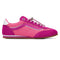 two tone pink mesh super low pro sneaker with bungee looking laces