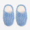 top view of periwinkle fuzzy slide slippers