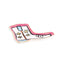 top view of pink trinket tray with white and blue boot with star details