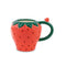 12 oz. strawberry ceramic mug with 3D snail on the handle