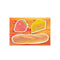 sticky note set in realistic strawberry, cheese, and baguette
