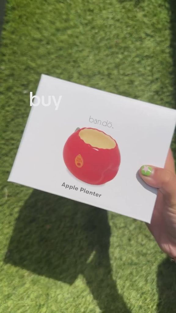 model showcasing red apple planter