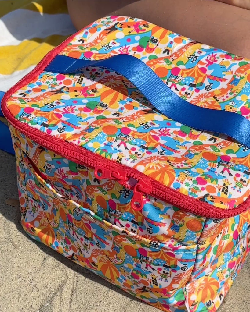 colorful fairgrounds cooler bag